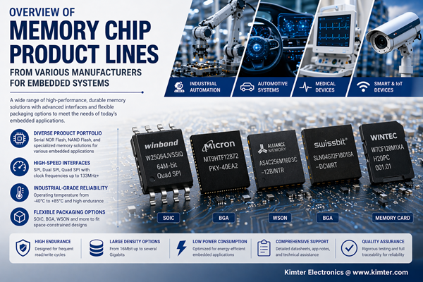 Overview of Memory Chip Product Lines from Various Manufacturers for Embedded Systems